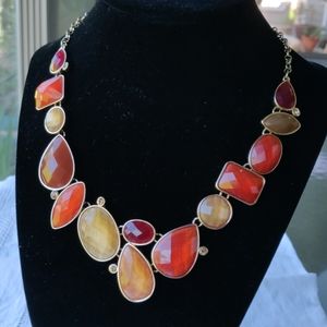 Cushion cut faux gemstone necklace (#91)